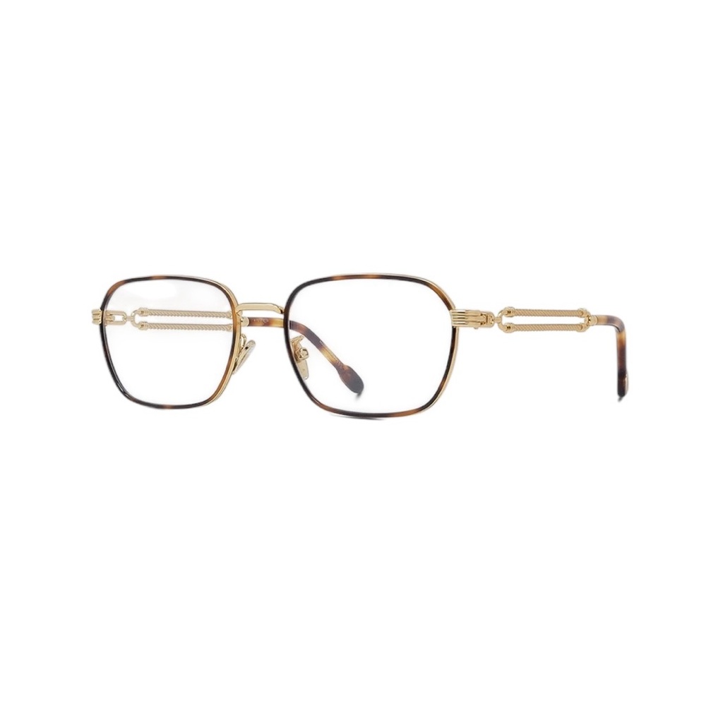 Rare FRED Gold and Tortoise Square Glasses